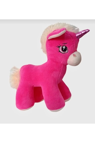 Boynuzlu Fuşya At Pony Unicorn 40 Cm Sevimli Konforlu: Peluş Uyku Yastığı Ve Sarılma Arkadaşı Dekoratif Oyuncak