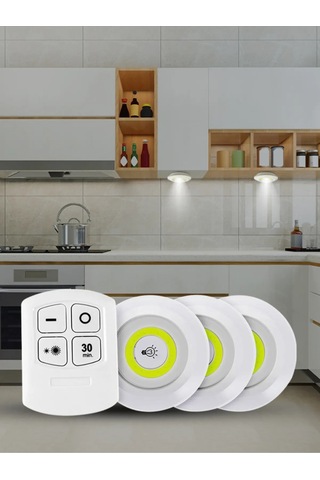 3lü Kumandalı Kabin Led Set Gece Lambası Mutfak Tezgah Altı Dolap İçi Kabin Altı Banyo Aydınlatması