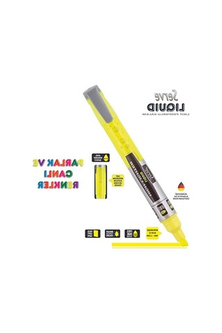 Fosforlu Yeşil Kalem, Likit Mürekkep, Parlak Renk 124-Pembe