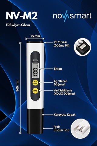 Nv-tdsm2 Dijital Tds Metre Su Kalitesi Ölçüm Cihazı 0 990 Ppm