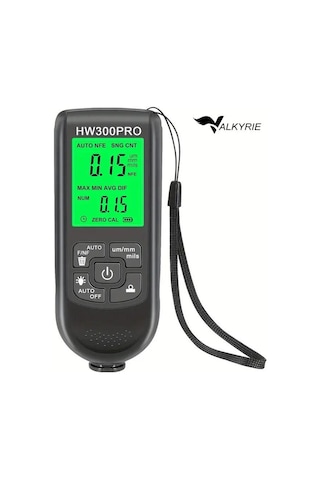 Valkyrie Hw-300 Pro Kaplama Kalınlığı Ölçer 0-2000 Μm Ölçüm Aralığı, Fe/nfe Algılama, Arka Aydınlatmalı Lcd