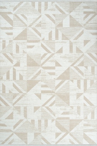 İmge 2506 Bej - Geometrik Desenli Halı Bej