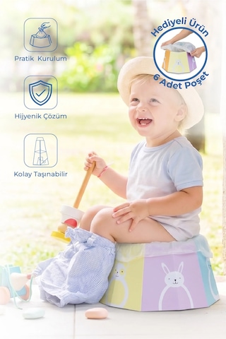 Babyjem Karton Seyahat Lazımlığı Desenli Beyaz