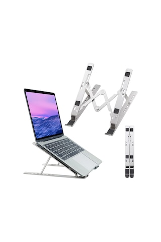 HT-119 Çift Kenetli Katlanır Alüminyum Laptop & Tablet Standı
