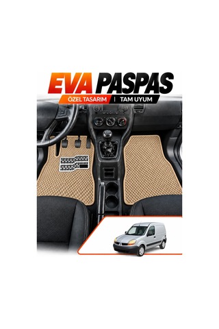 Renault Kangoo 1 Panelvan 1997-2007 Uyumlu Eva Paspas Metal Topukluklu Ön 2 Parça Bej