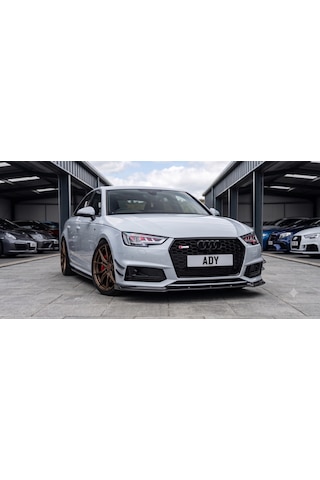 Audi S Line Ön Panjur Metal Logo Amblemi Krom Kırmızı