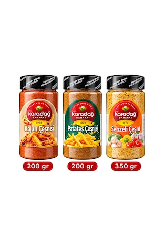 Karadağ Baharat Çeşni Seti 3 Lü - Patates / Kajun / Sebzeli