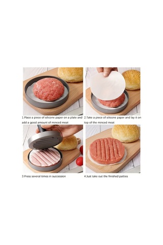 Pazly--1 Adet Yapışmaz Burger Pres Patty Yapıcı - Metal Hamburger Kalıbı Sığır Eti, Peynir, Vejetaryen Burger Yapımı İçin, Mangal Izgara Pişirmeye Uygun Siyah