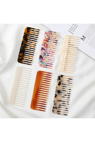 1 Adet Renkli Asetat Saç Tarağı Saç Açma Fırçası Taşınabilir Saç Şekillendirici Tarak Kuaför Tarağı