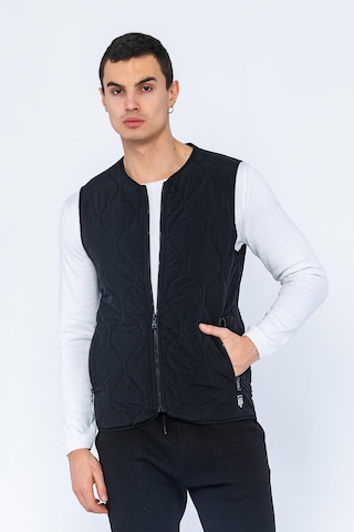 Erkek Regular Fit Bomber Yaka Fermuarlı Çok Cepli Kapitone Spor Yelek 001