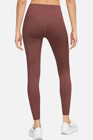 Nike Go Therma Fit Firm Support High Waisted 7/8 With Pockets Training Kadın Lazer Kesim 6 Cepli Toparlayıcı Tayt Kahverengi Kahverengi