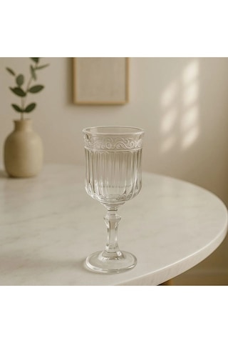 6 Lı Cam Ayaklı Kahve Yanı Su Bardağı Bardak 75ml şeffaf