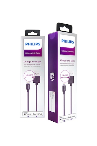 Philips DLC3104V USB-A - Lightining Şarj ve Data Kablosu 1.2 M Siyah
