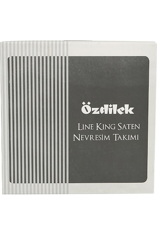 Line King Size Saten Nevresim Takımı Beyaz