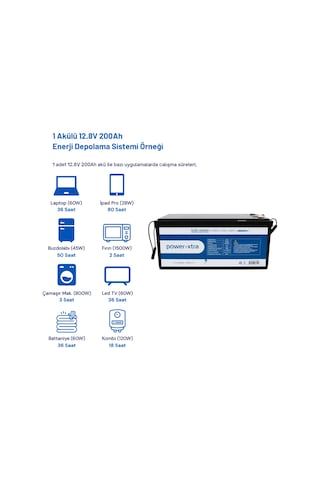 Power-xtra 12.8v 200ah Lifepo4 Lityum Akü - Ekranlı
