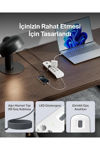 Belkin Akım Korumalı Uzatma Priz, 8 X2 Usb, 2 Metre