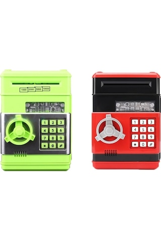 Tongxida Şifreli Kasa Çocuk Tasarruf Makinesi, Kırmızı-siyah Renk