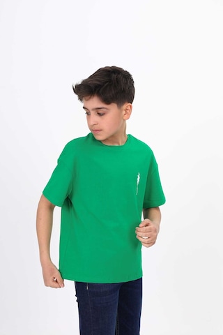 Toontoy Kids Toontoy Erkek Çocuk Palmiye Ağaç Baskılı Tişört Koyu Yeşil