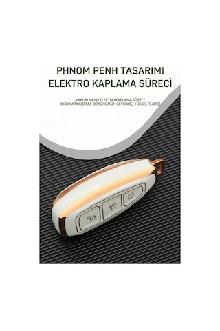 Ford Focus Fiesta Mondeo Kuga C Max B Max Gold Kenar Tpu Anahtar Kılıfı Siyah