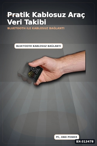 Bx40 Obd2 Bluetooth Araç Arıza Tespit Cihazı, Check Engine Sıfırlama, Scanner 1 Adet Bx-313478