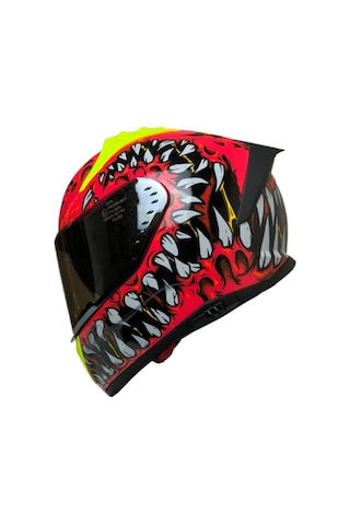 Mts M-801 Demon Fullface Güneş Vizörlü Motosiklet Kaskı Kırmızı