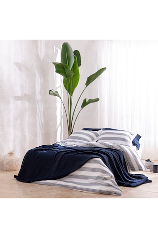 Wave %100 Pamuk King Size Nevresim Seti 230x220 Cm Beyaz