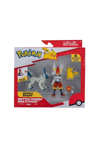 Pokemon Battle Aksiyon Figür Ve Figür 3'lü Set Pikachu & Cinderace & Absol Pokemon