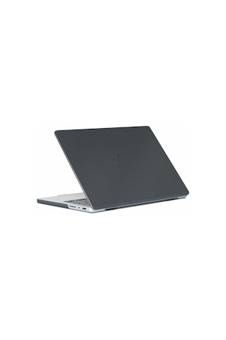 Arabulalaca Macbook Uyumlu Air 13 Inç A3449 M5 Çipli 2026 Mor Mat Doku Kılıf Hardcase Karbon Siyah