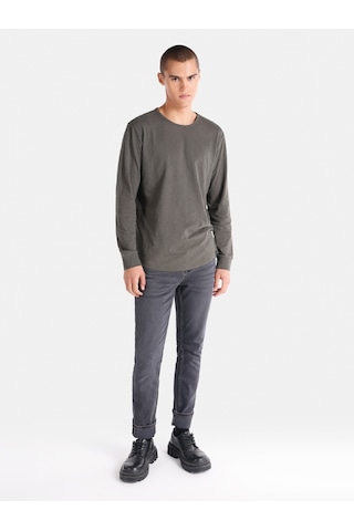 Colin's Colins Regular Fit Bisiklet Yaka Basic Yeşil Erkek Uzun Kol Tişört Cl1065872 Haki