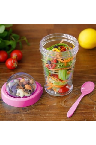 Buffer Taken Go Kapaklı Kaşıklı Pratik Taşınabilir Yoğurt Kabı Çok Renkli