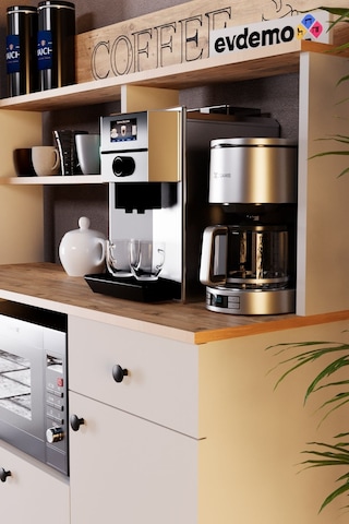 Barista Kahve Köşesi Çok Amaçlı Dolap Atlantik Çam Atlantik Çam