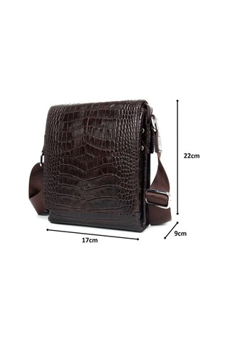 Postacı Çantası Erkek Hakiki Deri Kroko Kangaroo Kıngdom 5512-Ck