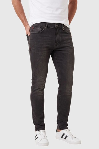 Rizzup Erkek Slim Fit Dar Kesim %98 Pamuk Likralı Taşlanmış Siyah Kot Pantolon Jean 2600026