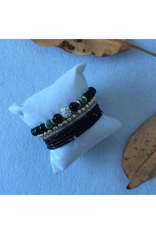 Parlak Renk Çoklu Boncuk Bileklik Çok Renkli