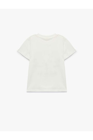 Koton Tavşan Baskılı Ekru Kız Çocuk T-shirt 6skg10242ak Ekru