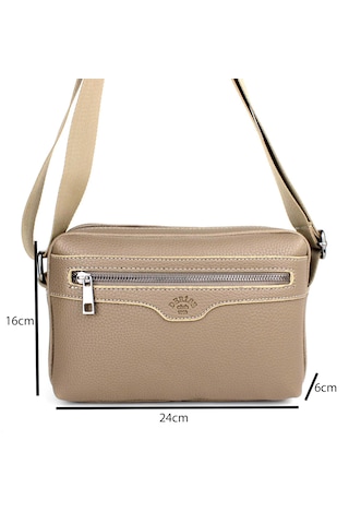 Erkek Vizon Ayarlanabilir Omuz Askılı Çapraz Omuz Çantası Vizon