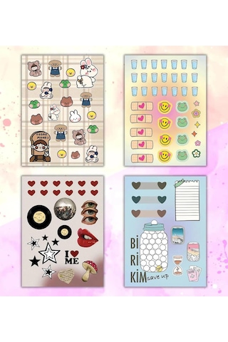 Vintage My Dıy Sticker Book 24 17 Cm 16 Sayfa Özel Tasarım Rengarenk Sticker Kitabı Çok Renkli