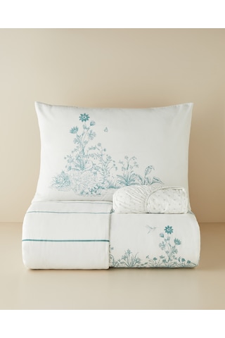 English Home Jouyline Pamuklu Tek Kişilik Nevresim Takımı 160x220 Cm Yeşil