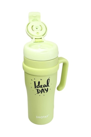 Shotay St-8919 Çift Kullanım Pipetli/rahat İçim Yeşil 1000ml Çelik Termos Diğer
