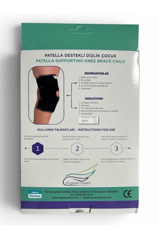 Angeles Yaşam Patella Destekli Dizlik Çocuk Standart Siyah