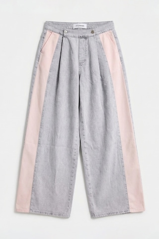 it's basic Kadın Gri Pembe 3s6-12 Palazzo Fit Çift Parça Özel Tasarım Denim Jean Gri-pembe