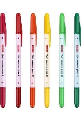 Dong-A Twin Name Pen 2 Çift Yönlü Kalem 12 Renk