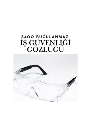S400 Şeffaf Koruyucu İş Gözlüğü - Anti-fog Buğulanmaz Polikarbonat Gözlük Laboratuvar Ve İş Gözlüğü