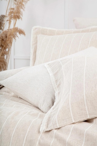 Ecocotton Raisa Bej Çift Kişilik %100 Organik Pamuk Kenevir Nevresim Takımı Bej