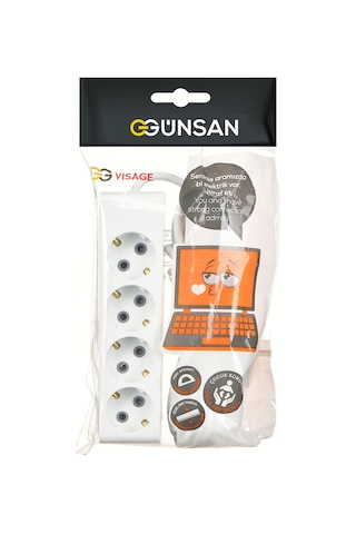 Günsan  Dörtlü Çocuk Korumalı Topraklı Grup Priz 5 Metre