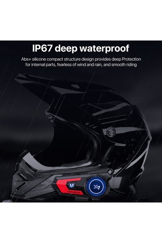 Vkemall Coolreach X7 Motosiklet Bluetooth Kask Kulaklığı Motosiklet İnterkom Kulaklığı Su Geçirmez Motosiklet Kulaklığı Kraliyet Mavisi