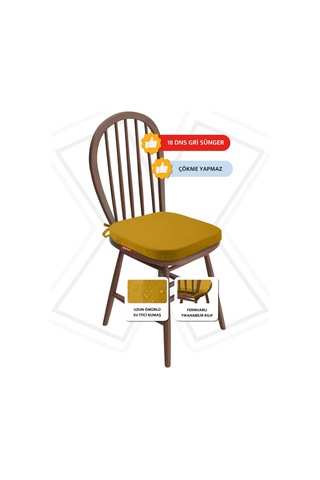Xpermate Standartfit Oval Sandalye Minderi 42x42x5 Hardal