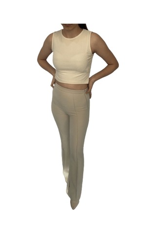 Barrels And Oil Kadın Kaşkorse Kolsuz Crop Body-Taş (526847181)