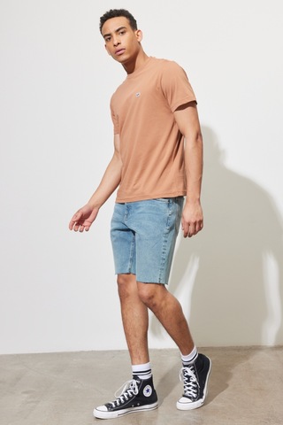 Regular Fit Normal Kesim Normal Bel Açık Mavi Esnek Jean Kot Şort L231141404 Açık Mavi