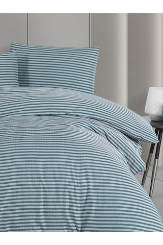 Lastikli Çarşaflı Tek Kişilik Nevresim Takımı Saten Yeşil Yeşil